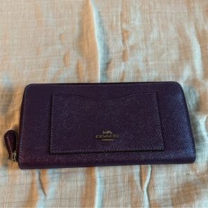 COACH zip around wallet